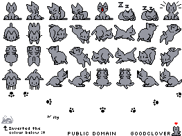 Grey cat sprite sheet